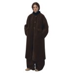 画像1: Women's Teddy bear real lambwool long fur Oversized coat オーバーサイズ 毛足長めのリアルラムウール テディベア ロングコート (1)