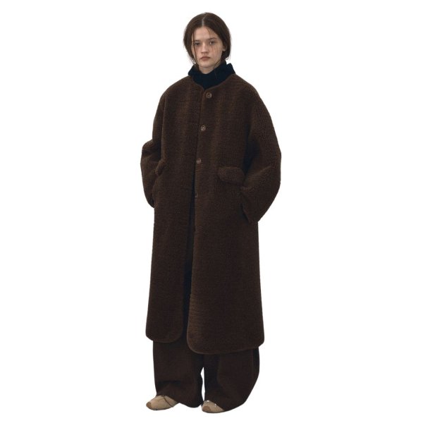 画像1: Women's Teddy bear real lambwool long fur Oversized coat オーバーサイズ 毛足長めのリアルラムウール テディベア ロングコート (1)