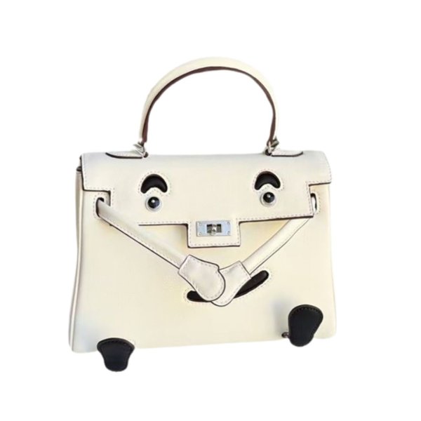 画像1: Real Leather Monster Ocean Kelly Bag 2-way tote shoulder bag doll bag リアル 本革 レザー モンスター オーシャン ケリーバッグ トートショルダー２WAYバッグ (1)