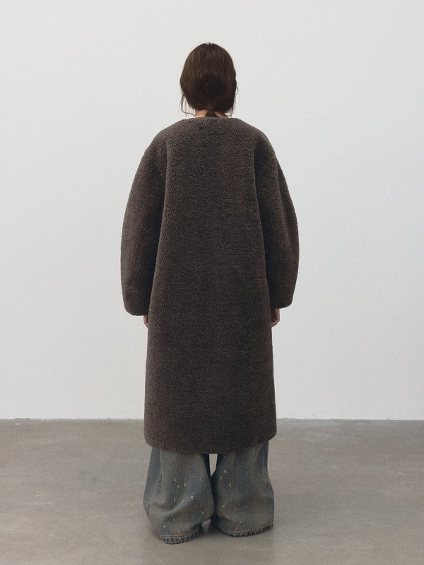 画像3: Women's Teddy bear real lambwool long fur Oversized coat オーバーサイズ 毛足長めのリアルラムウール テディベア ロングコート (3)