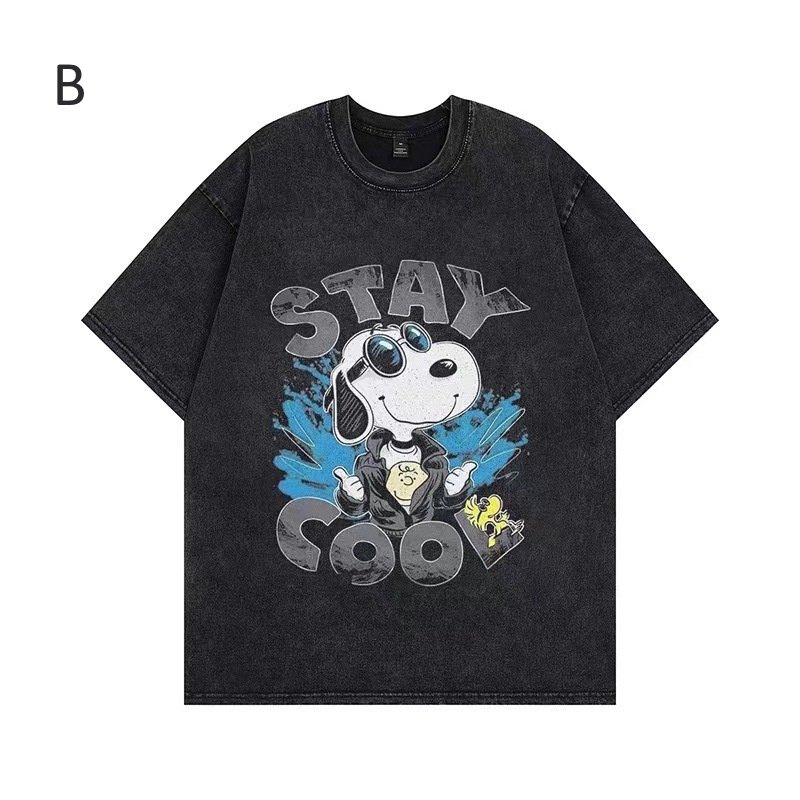 画像2: unisex Transformation Snoopy Vintage Style Print  T-Shirt  変身スヌーピー ヴィンテージスタイルプリント 半袖ラウンドネック Tシャツ ユニセックス 男女兼用 バンドT (2)