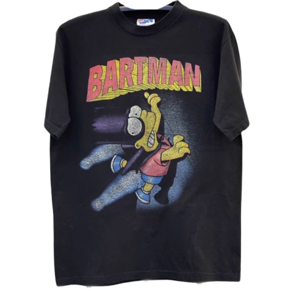 画像1: unisex  Bartman Bart Simpson Vintage Style Print  T-Shirt  バートマン バート・シンプソン ヴィンテージスタイルプリント アメリカンコミック半袖ラウンドネック Tシャツ ユニセックス 男女兼用 (1)
