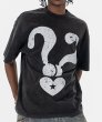 画像2: unisex American Cartoon Question Mark & ​​Mickey Mouse Destruction Print  T-Shirt  ヴィンテージスタイクエスチョンマーク＆ミッキーマウスデストラクションプリント アメリカンコミックプリント半袖ラウンドネック Tシャツ ユニセックス 男女兼用 (2)