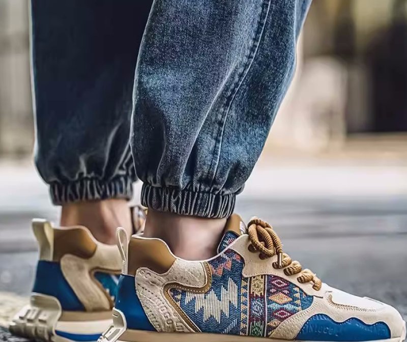 画像6: Ethnic Gobelin and Leather Lace-up sneaker shoes　エスニックゴブラン織り＆レザー ユニセックス 男女兼用レースアップスニーカー (6)