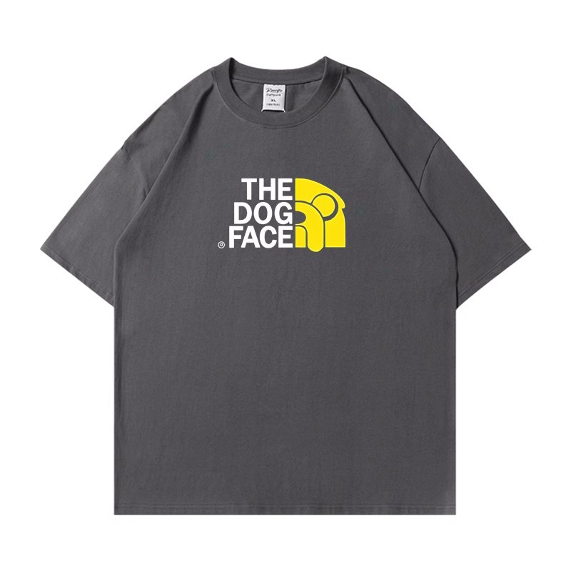 画像3: unisex Dog Face T-shirt  ドッグフェイスプリント 半袖ラウンドネック Tシャツ ユニセックス 男女兼用 (3)