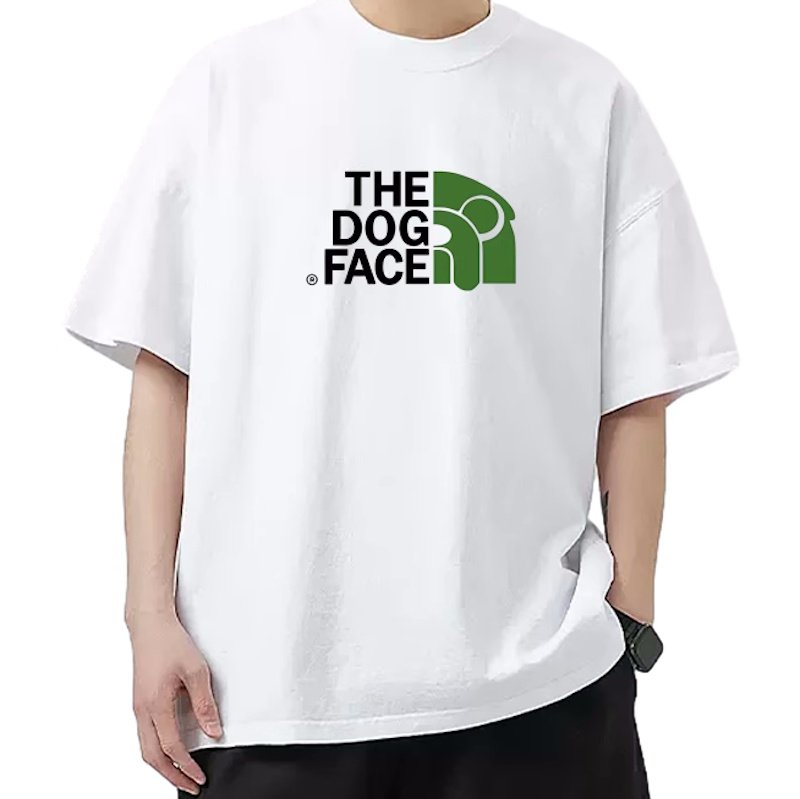 画像5: unisex Dog Face T-shirt  ドッグフェイスプリント 半袖ラウンドネック Tシャツ ユニセックス 男女兼用 (5)