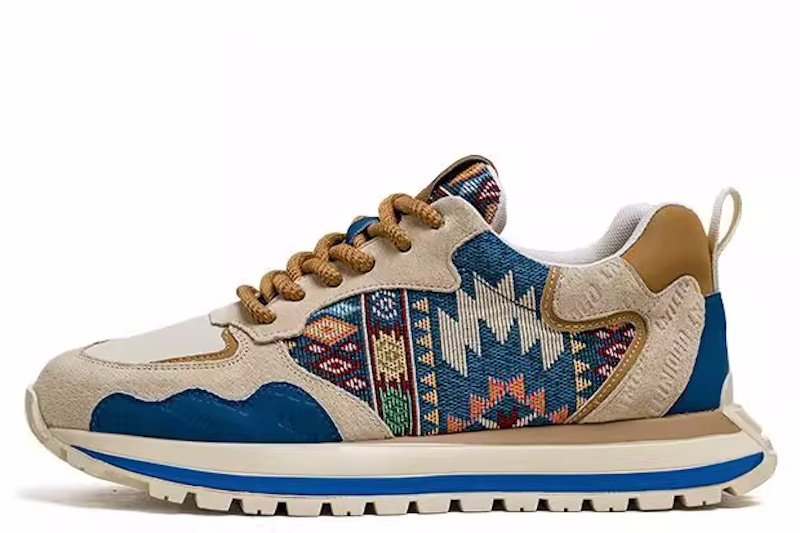 画像2: Ethnic Gobelin and Leather Lace-up sneaker shoes　エスニックゴブラン織り＆レザー ユニセックス 男女兼用レースアップスニーカー (2)