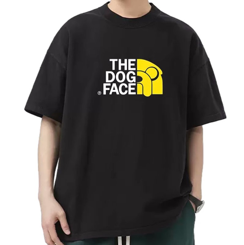 画像6: unisex Dog Face T-shirt  ドッグフェイスプリント 半袖ラウンドネック Tシャツ ユニセックス 男女兼用 (6)