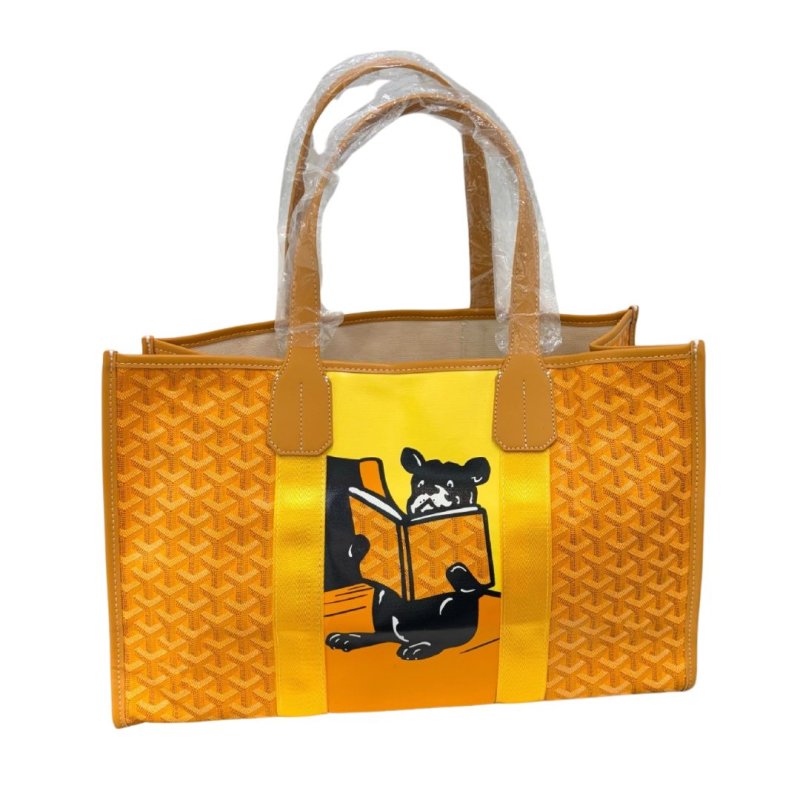 画像2: New EMO Dog graffiti painting herringbone shopping Tote Bag  ドッグ ペイント トートバッグ ヘリンボーン柄 (2)