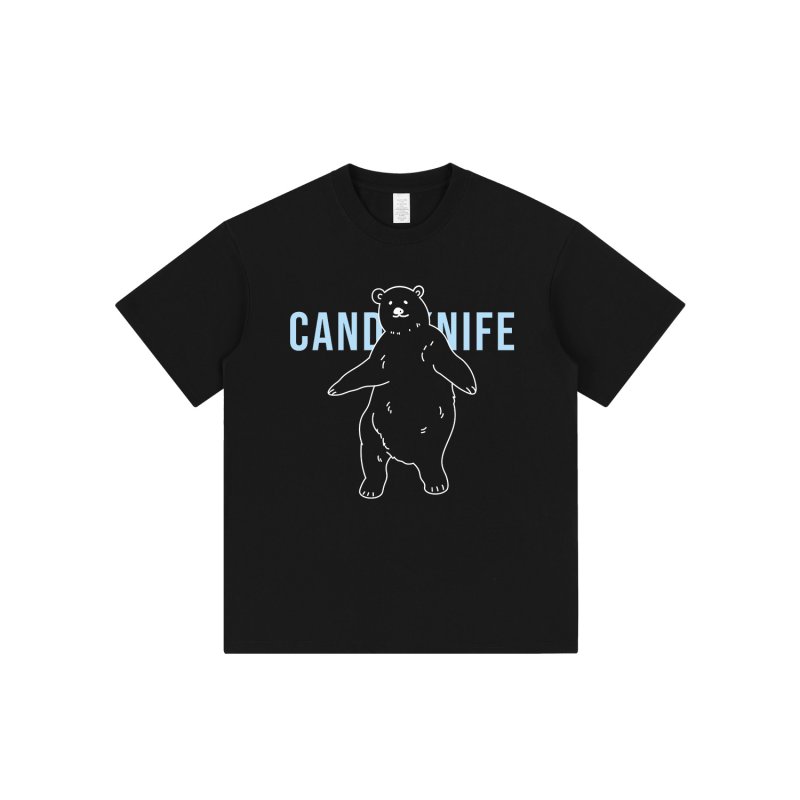 画像3: unisex Summer Bear Printed print  T-shirt   サマーベア熊プリント 半袖ラウンドネック Tシャツ ユニセックス 男女兼用 (3)