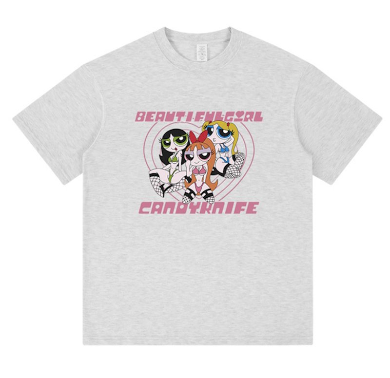 画像3: unisex Beautiful Girl Printed print  T-shirt   　ビューティフルガールプリント 半袖ラウンドネック Tシャツ ユニセックス 男女兼用 (3)