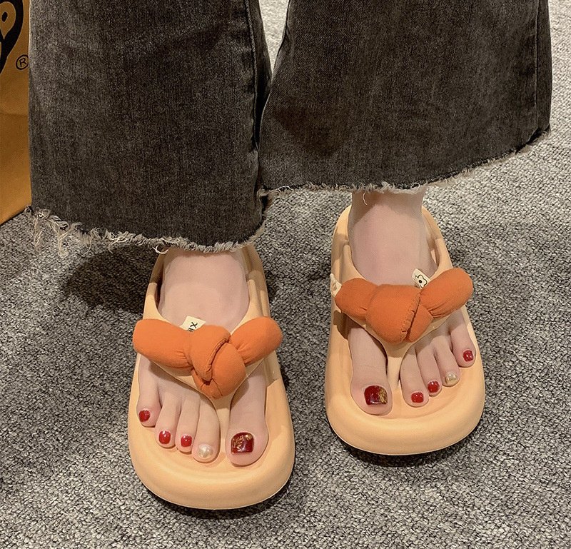 画像2: Soft Sole Thong Down Ribbon Sandals Slippers Beach Shower Sandals　ソフトソールトングダウンリボンサンダルスリッパ　ビーチシャワーサンダル (2)