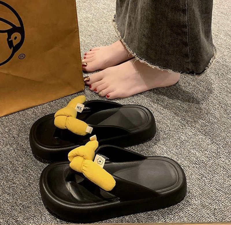 画像4: Soft Sole Thong Down Ribbon Sandals Slippers Beach Shower Sandals　ソフトソールトングダウンリボンサンダルスリッパ　ビーチシャワーサンダル (4)