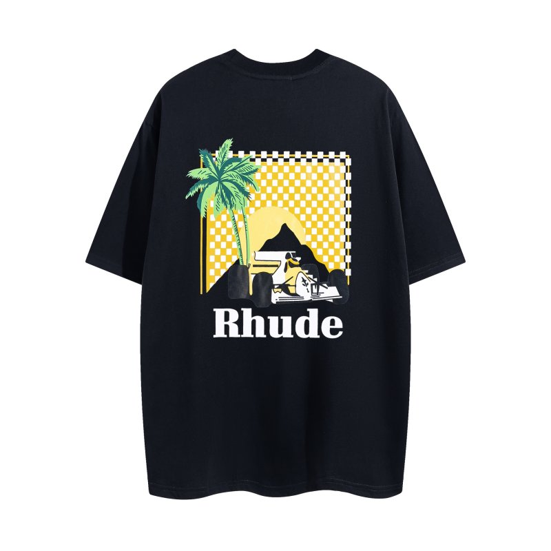 画像2: unisex Beach Sunset Print   T-shirt   　ビーチサンセットプリント 半袖ラウンドネック Tシャツ ユニセックス 男女兼用 (2)