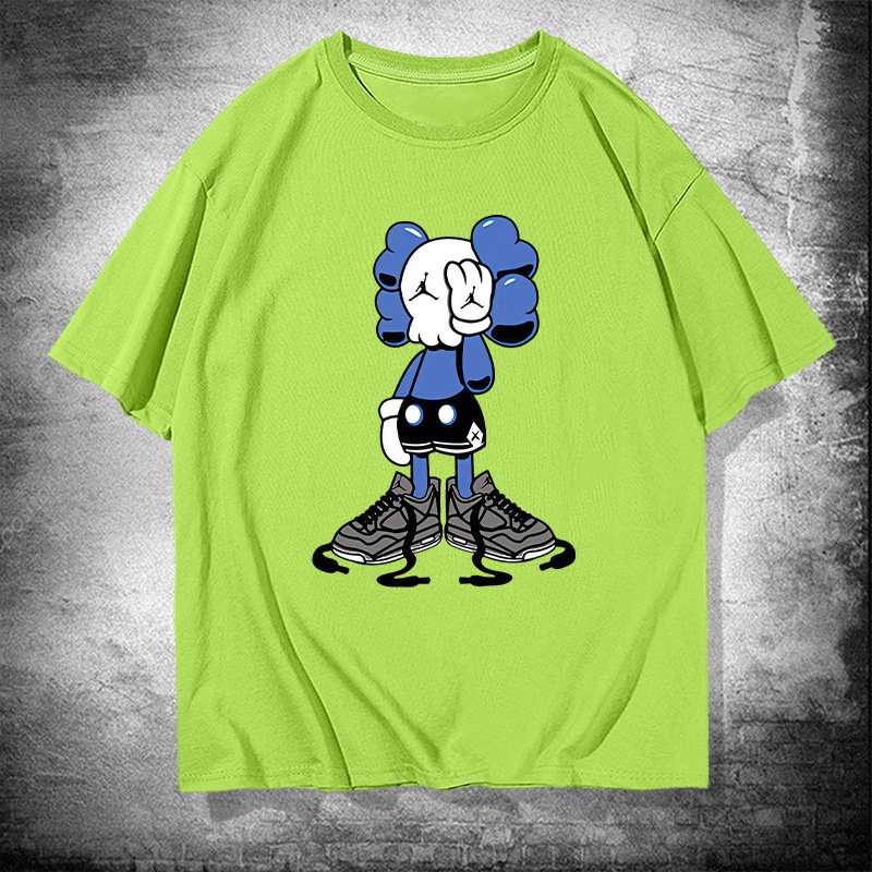 画像6: unisex  One-Eyed Blindfolded Kaws Print   T-shirt   片目目隠しカウズプリント 半袖ラウンドネック Tシャツ ユニセックス 男女兼用 (6)