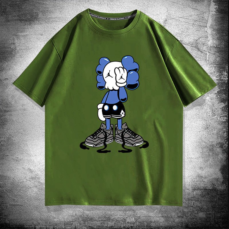 画像9: unisex  One-Eyed Blindfolded Kaws Print   T-shirt   片目目隠しカウズプリント 半袖ラウンドネック Tシャツ ユニセックス 男女兼用 (9)