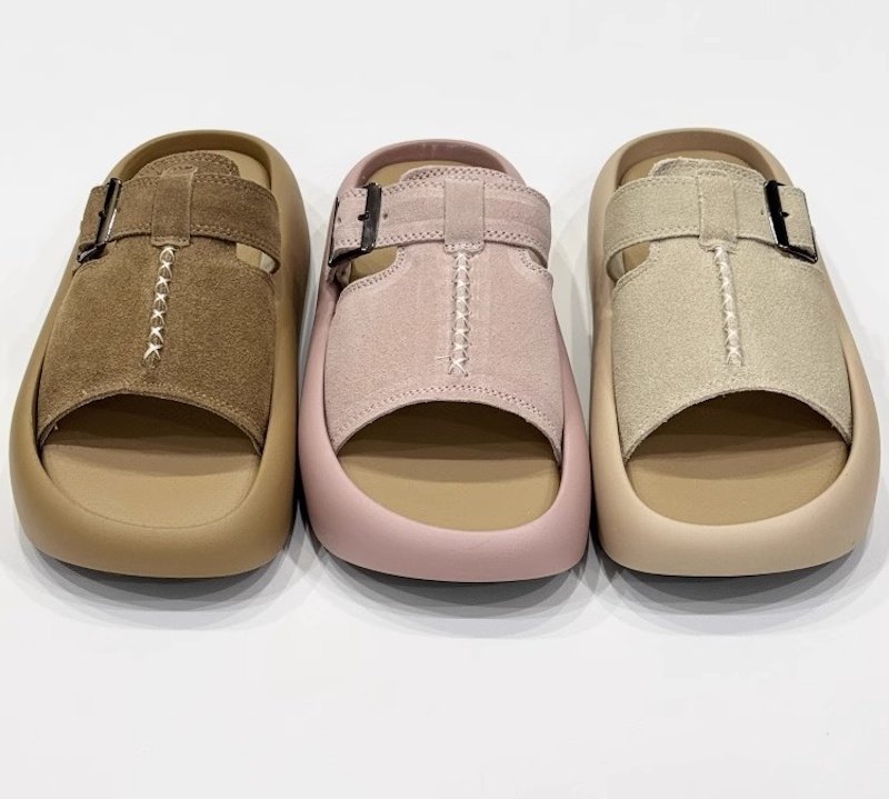 画像4: Lightweight leather platform slippers sandals Soft Sole　プラットフォーム厚底レザーサンダルスリッパ　 (4)