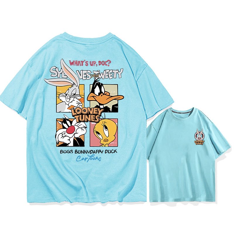 画像5: unisex Box Looney Tunes Bugs Bunny Print   T-shirt   　ボックスルーニー・テューンズ バッグスバニープリント 半袖ラウンドネック Tシャツ ユニセックス 男女兼用 (5)