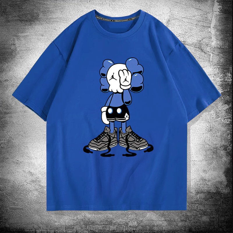 画像7: unisex  One-Eyed Blindfolded Kaws Print   T-shirt   片目目隠しカウズプリント 半袖ラウンドネック Tシャツ ユニセックス 男女兼用 (7)