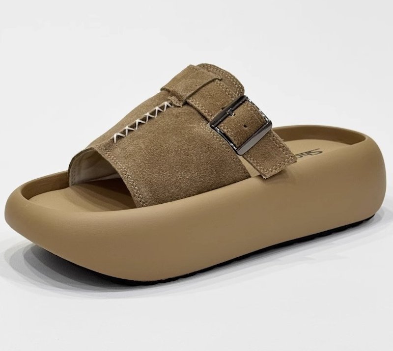 画像5: Lightweight leather platform slippers sandals Soft Sole　プラットフォーム厚底レザーサンダルスリッパ　 (5)