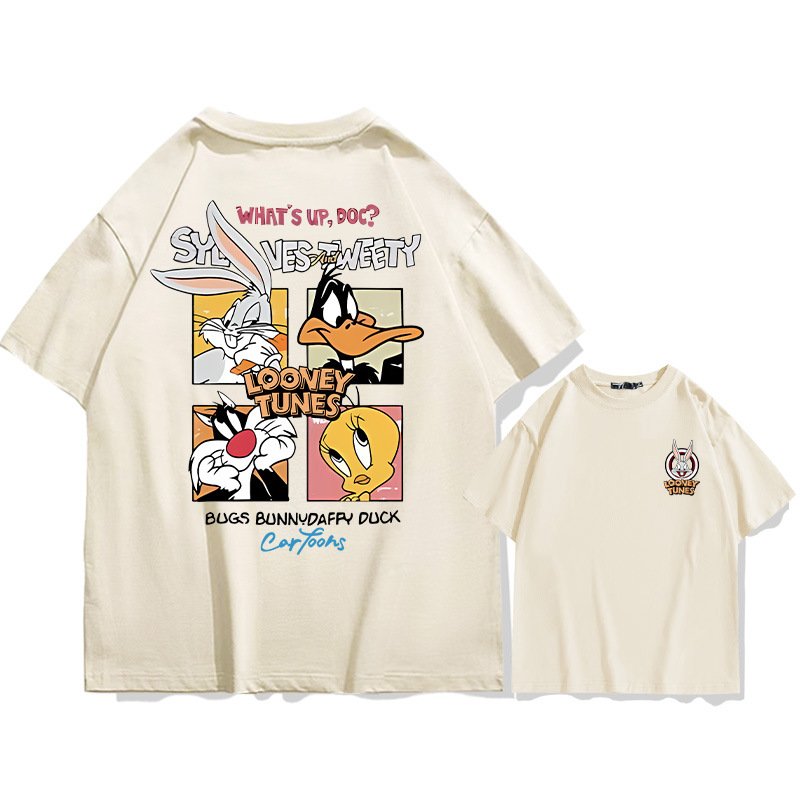 画像7: unisex Box Looney Tunes Bugs Bunny Print   T-shirt   　ボックスルーニー・テューンズ バッグスバニープリント 半袖ラウンドネック Tシャツ ユニセックス 男女兼用 (7)