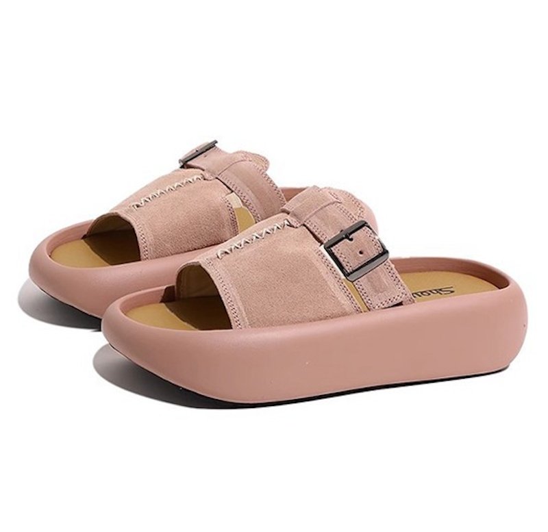 画像3: Lightweight leather platform slippers sandals Soft Sole　プラットフォーム厚底レザーサンダルスリッパ　 (3)