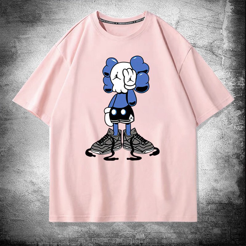 画像3: unisex  One-Eyed Blindfolded Kaws Print   T-shirt   片目目隠しカウズプリント 半袖ラウンドネック Tシャツ ユニセックス 男女兼用 (3)