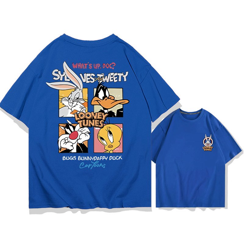 画像4: unisex Box Looney Tunes Bugs Bunny Print   T-shirt   　ボックスルーニー・テューンズ バッグスバニープリント 半袖ラウンドネック Tシャツ ユニセックス 男女兼用 (4)