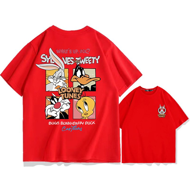 画像12: unisex Box Looney Tunes Bugs Bunny Print   T-shirt   　ボックスルーニー・テューンズ バッグスバニープリント 半袖ラウンドネック Tシャツ ユニセックス 男女兼用 (12)