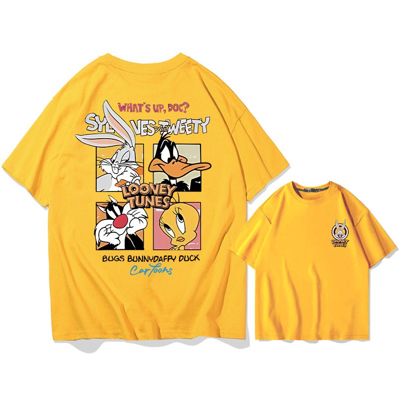 画像9: unisex Box Looney Tunes Bugs Bunny Print   T-shirt   　ボックスルーニー・テューンズ バッグスバニープリント 半袖ラウンドネック Tシャツ ユニセックス 男女兼用 (9)