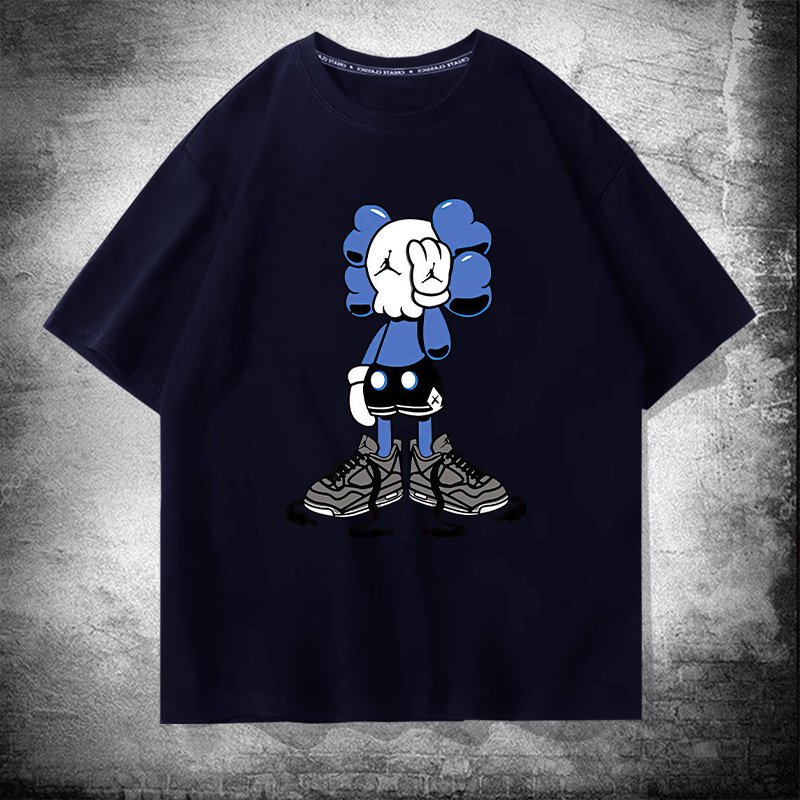 画像10: unisex  One-Eyed Blindfolded Kaws Print   T-shirt   片目目隠しカウズプリント 半袖ラウンドネック Tシャツ ユニセックス 男女兼用 (10)