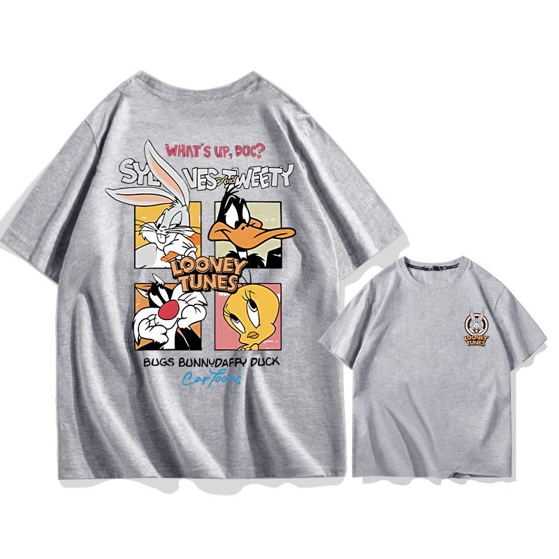画像8: unisex Box Looney Tunes Bugs Bunny Print   T-shirt   　ボックスルーニー・テューンズ バッグスバニープリント 半袖ラウンドネック Tシャツ ユニセックス 男女兼用 (8)