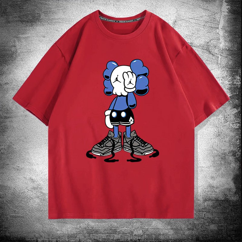 画像8: unisex  One-Eyed Blindfolded Kaws Print   T-shirt   片目目隠しカウズプリント 半袖ラウンドネック Tシャツ ユニセックス 男女兼用 (8)