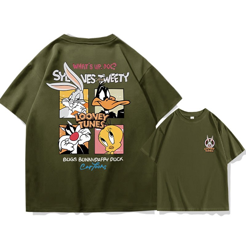 画像11: unisex Box Looney Tunes Bugs Bunny Print   T-shirt   　ボックスルーニー・テューンズ バッグスバニープリント 半袖ラウンドネック Tシャツ ユニセックス 男女兼用 (11)