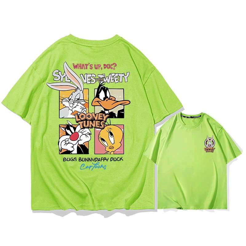 画像13: unisex Box Looney Tunes Bugs Bunny Print   T-shirt   　ボックスルーニー・テューンズ バッグスバニープリント 半袖ラウンドネック Tシャツ ユニセックス 男女兼用 (13)