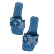 画像3: Denim star distressed flat sandals slippers　デニムスターダメージフラットサンダルスリッパ　 (3)