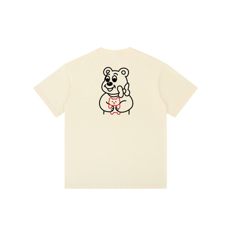 画像3: unisex  Babysitting Stylish Bear print  T-shirt   子守りスタイリッシュベアプリント 半袖ラウンドネック Tシャツ ユニセックス 男女兼用 (3)