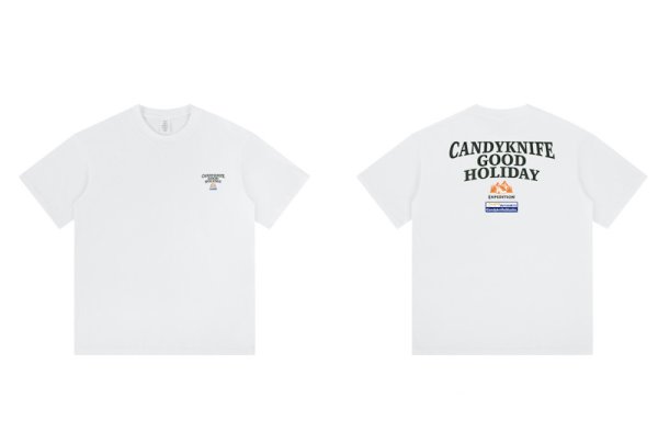 画像1: unisex Retro mountain outdoor camping print  T-shirt   レトロマウンテンアウトドアキャンププリント 半袖ラウンドネック Tシャツ ユニセックス 男女兼用 (1)