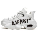 画像1: Alphabet Logo Leather Lace Up Dad Sneaker Shoes　アルファベットロレザー ユニセックス 男女兼用レースアップスニーカー (1)