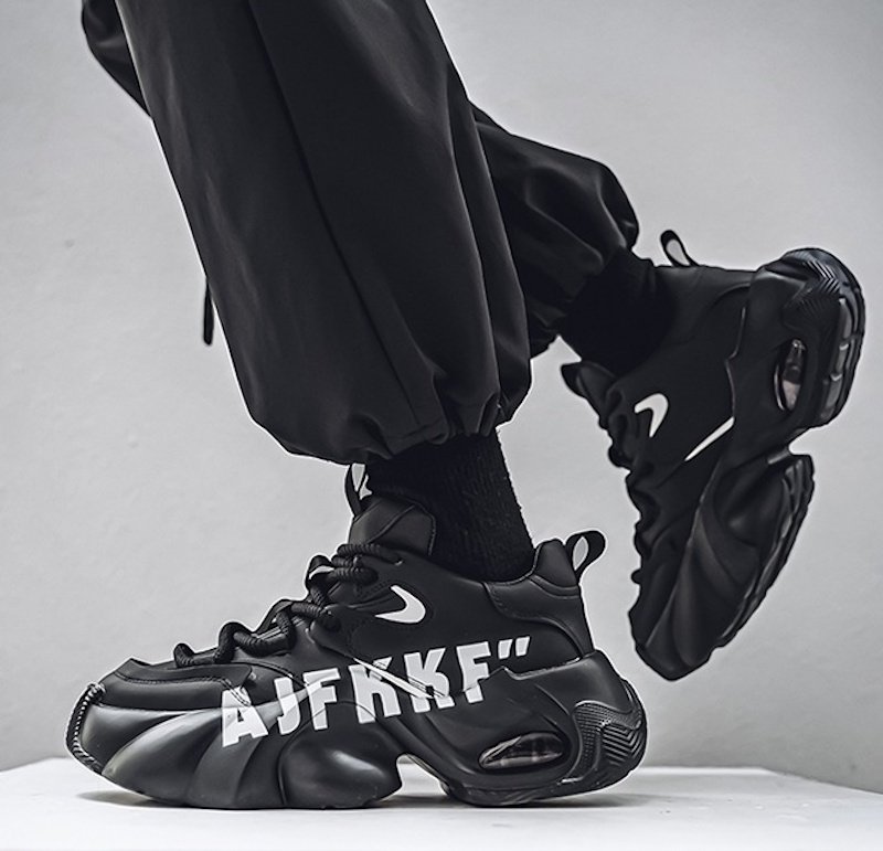 画像5: Alphabet Logo Leather Lace Up Dad Sneaker Shoes　アルファベットロレザー ユニセックス 男女兼用レースアップスニーカー (5)