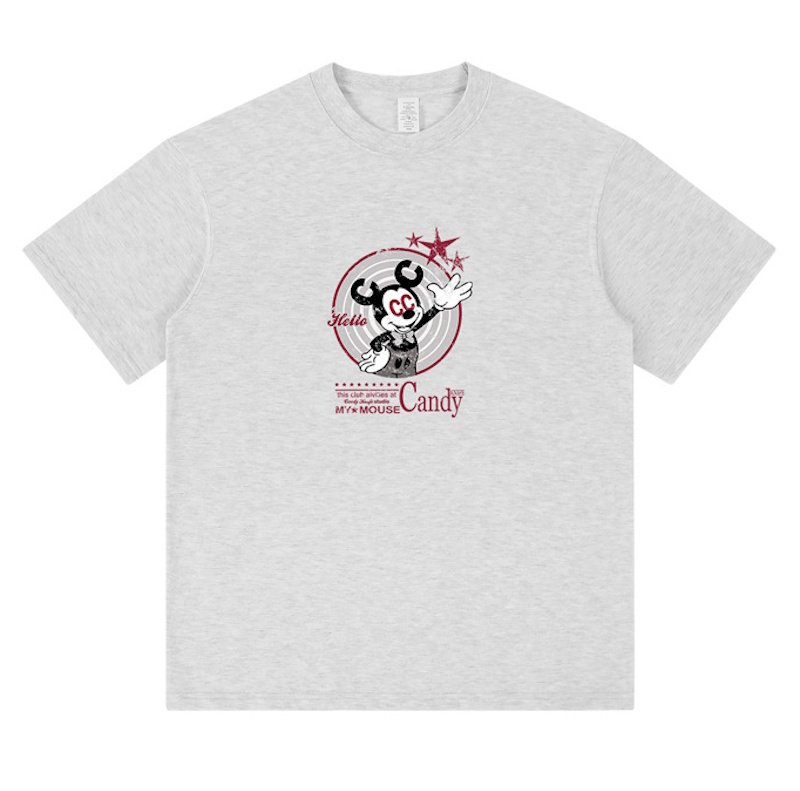 画像2: unisex CC Old Mickey Mouse  print  T-shirt  CCオールドミッキーマウス プリント 半袖ラウンドネック Tシャツ ユニセックス 男女兼用 (2)