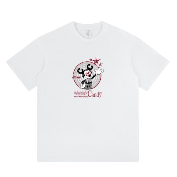 画像1: unisex CC Old Mickey Mouse  print  T-shirt  CCオールドミッキーマウス プリント 半袖ラウンドネック Tシャツ ユニセックス 男女兼用 (1)