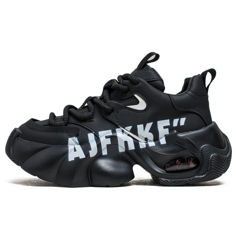 画像2: Alphabet Logo Leather Lace Up Dad Sneaker Shoes　アルファベットロレザー ユニセックス 男女兼用レースアップスニーカー (2)