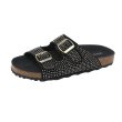 画像1: Thick Rhinestone Soft Sole Sandals Slippers 　プラットフォーム厚底ラインストーンベルトサンダルスリッパ (1)