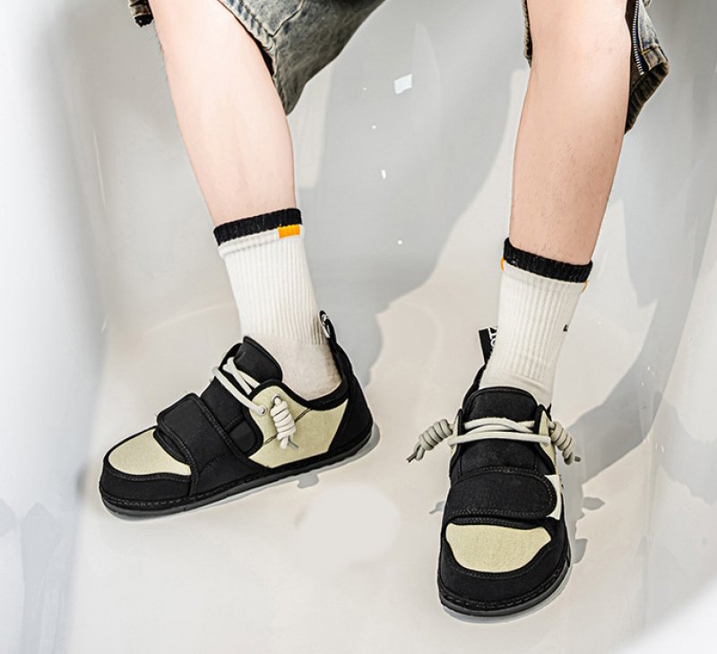 画像7: Velcro and lace-up bicolor canvas  Sneaker Shoes　ユニセックス 男女兼用ベルクロ＆レースアップバイカラーキャンバススニーカー (7)