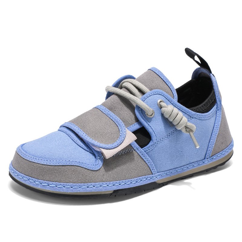 画像3: Velcro and lace-up bicolor canvas  Sneaker Shoes　ユニセックス 男女兼用ベルクロ＆レースアップバイカラーキャンバススニーカー (3)