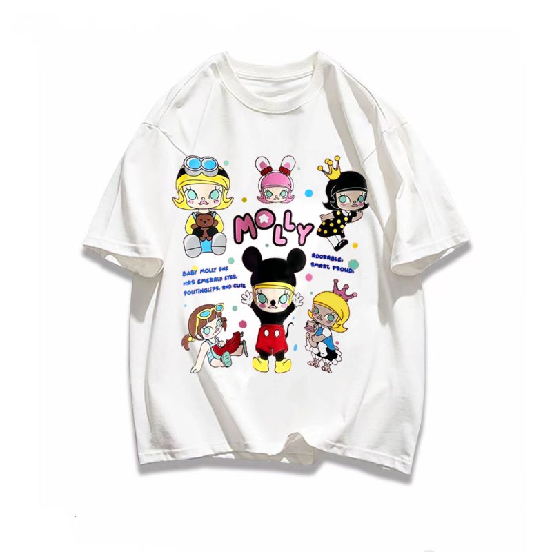 画像2: Pop Mart Molly Mickey Costume print Tshirts 　男女兼用ポップマートモリ―ミッキーコスチュームコミックプリント 半袖 Tシャツ (2)