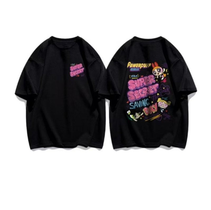 画像2: powerful girls print Tshirts 　男女兼用 パワフルガールズコミックプリント 半袖 Tシャツ (2)