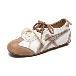 画像3: Women's Fashionable soft sole leather lace-up sneakers shoes　ファッショナブルソフトソールレザーレースアップスニーカーシューズ (3)