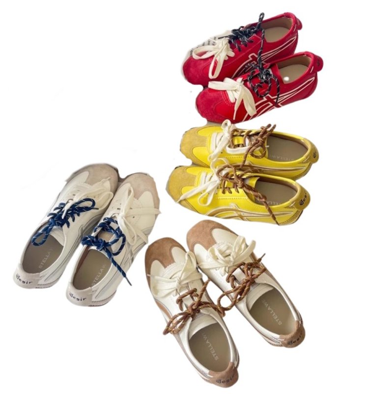 画像11: Women's Fashionable soft sole leather lace-up sneakers shoes　ファッショナブルソフトソールレザーレースアップスニーカーシューズ (11)